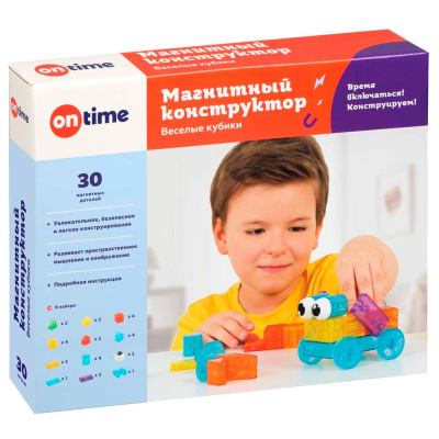 Магнитный конструктор Веселые кубики 30 деталей On Time 45039 1